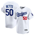 Jamed LA.Dodgers #50 Mookie Betts Player White Limited Home Stitched Jerseys