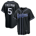 Jamed LA.Dodgers #5 Freddie Freeman Player Black Carbon Limited Home Stitched Jerseys