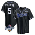 Jamed LA.Dodgers #5 Freddie Freeman Player Black World Series Black Carbon Limited Home Stitched Jerseys