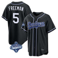 Jamed LA.Dodgers #5 Freddie Freeman Player Black World Series Meet Carbon Limited Home Stitched Jerseys