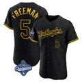 Jamed LA.Dodgers #5 Freddie Freeman Player Black World Series Meet Snake Skin City Limited Elite Home Stitched Jerseys