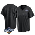 Jamed LA.Dodgers #5 Freddie Freeman Player Black World Series Pitch Fashion T-shirt Stitched Jerseys