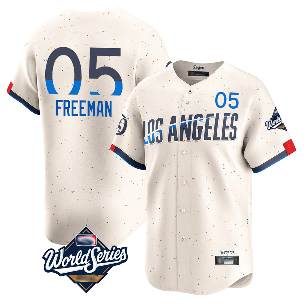 Jamed LA.Dodgers #5 Freddie Freeman Player Cream World Series City Connect Limited Home Stitched Jerseys