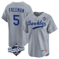 Jamed LA.Dodgers #5 Freddie Freeman Player Gray World Series Game Limited Home Stitched Jerseys