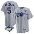 Jamed LA.Dodgers #5 Freddie Freeman Player Gray World Series Game Stitched Jerseys