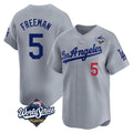 Jamed LA.Dodgers #5 Freddie Freeman Player Gray World Series Limited Home Stitched Jerseys