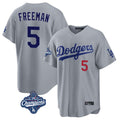 Jamed LA.Dodgers #5 Freddie Freeman Player Gray World Series Meet Game Home Stitched Jerseys