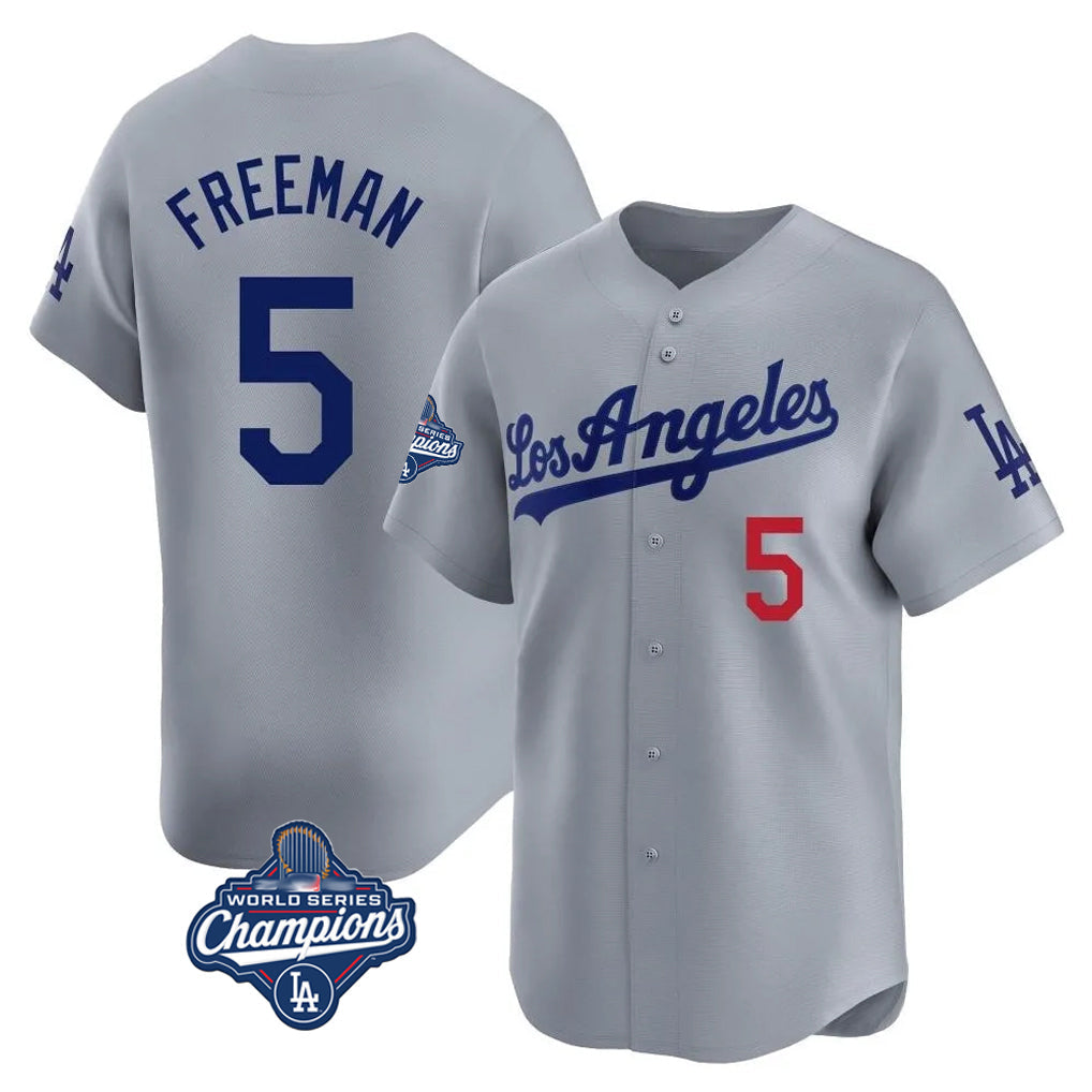 Jamed LA.Dodgers #5 Freddie Freeman Player Gray World Series Meet Limited Home Stitched Jerseys