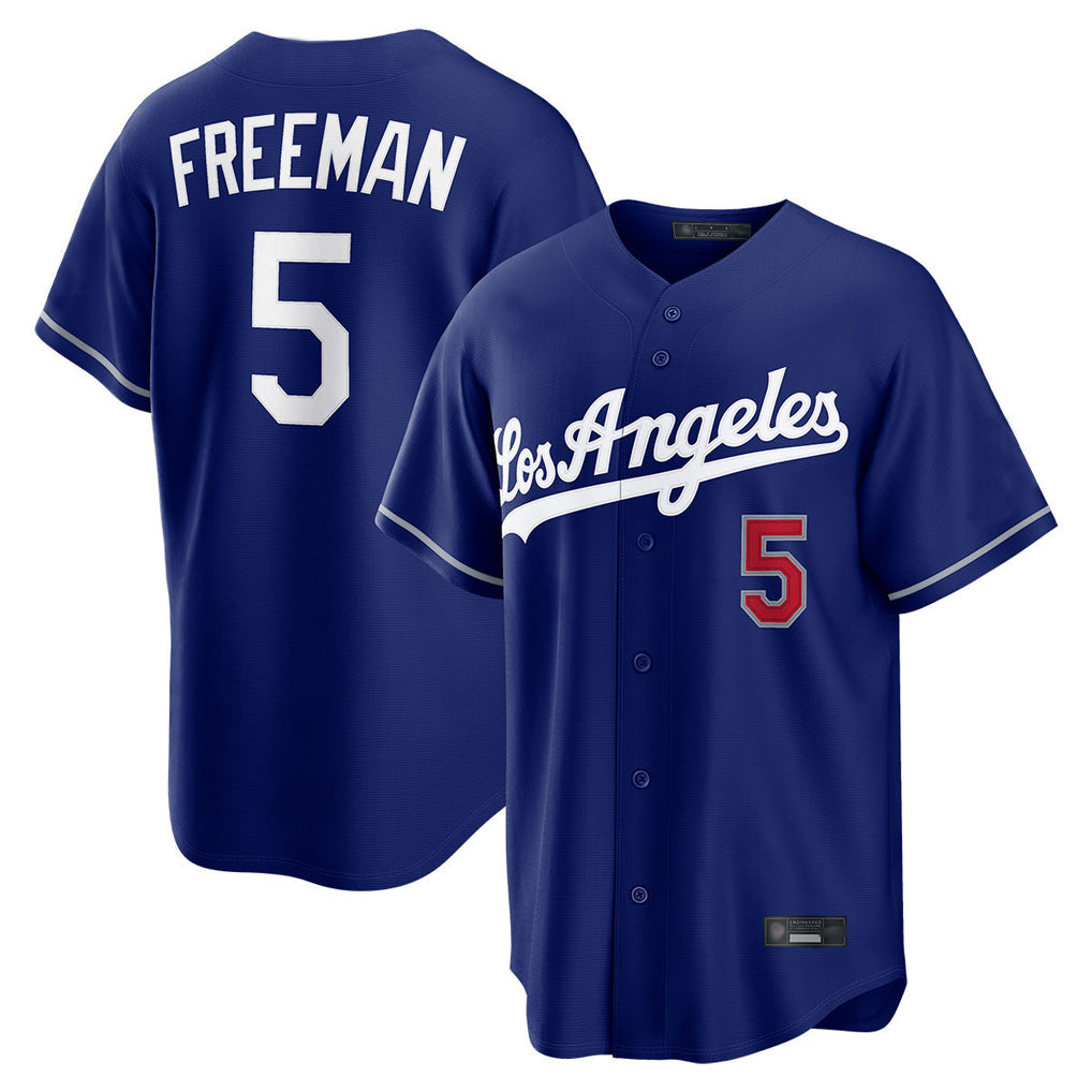 Jamed LA.Dodgers #5 Freddie Freeman Player Royal Game Home Stitched Jerseys