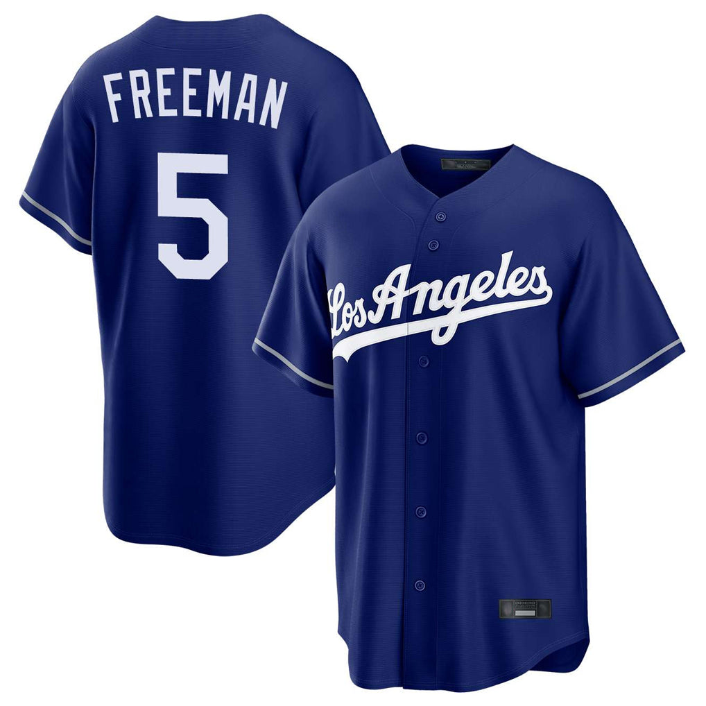 Jamed LA.Dodgers #5 Freddie Freeman Player Royal Game Stitched Jerseys