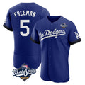 Jamed LA.Dodgers #5 Freddie Freeman Player Royal World Series City Connect Elite Home Stitched Jerseys