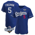 Jamed LA.Dodgers #5 Freddie Freeman Player Royal World Series Limited Elite Home Stitched Jerseys