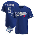 Jamed LA.Dodgers #5 Freddie Freeman Player Royal World Series Meet Limited Elite Home Stitched Jerseys
