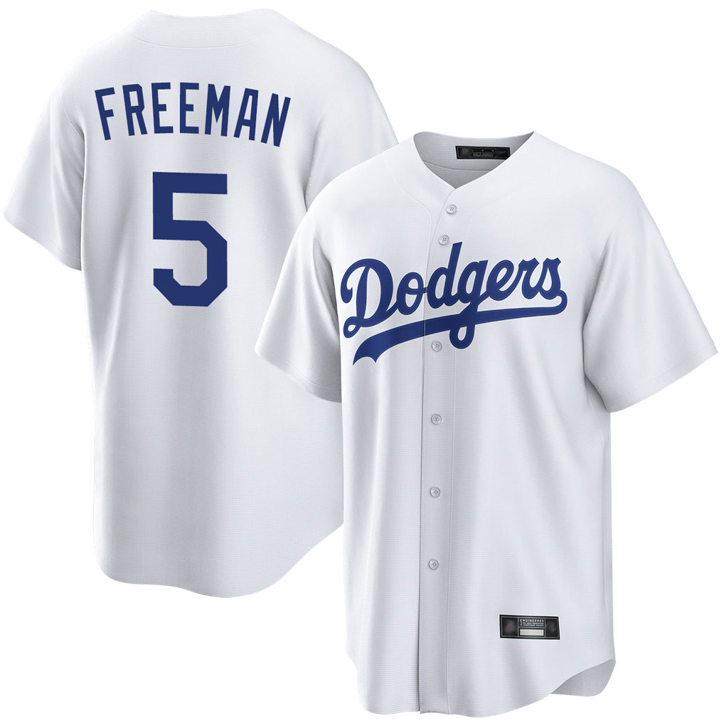 Jamed LA.Dodgers #5 Freddie Freeman Player White Game Home Stitched Jerseys