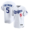 Jamed LA.Dodgers #5 Freddie Freeman Player White Limited Home Stitched Jerseys
