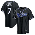 Jamed LA.Dodgers #7 Blake Snell Player Black Carbon Limited Home Stitched Jerseys