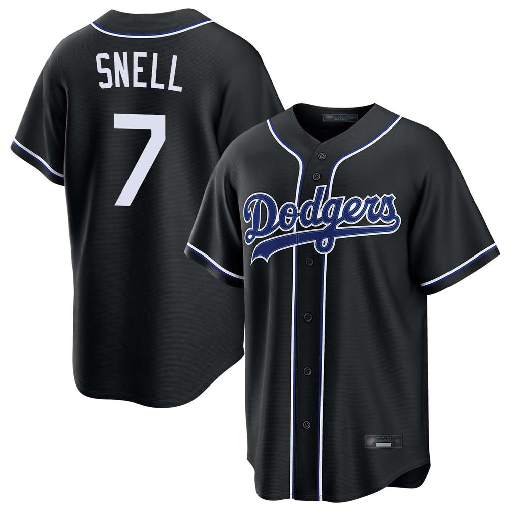 Jamed LA.Dodgers #7 Blake Snell Player Black Carbon Limited Home Stitched Jerseys