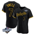 Jamed LA.Dodgers #7 Blake Snell Player Black Snake Skin City Limited Elite World Series Home Stitched Jerseys