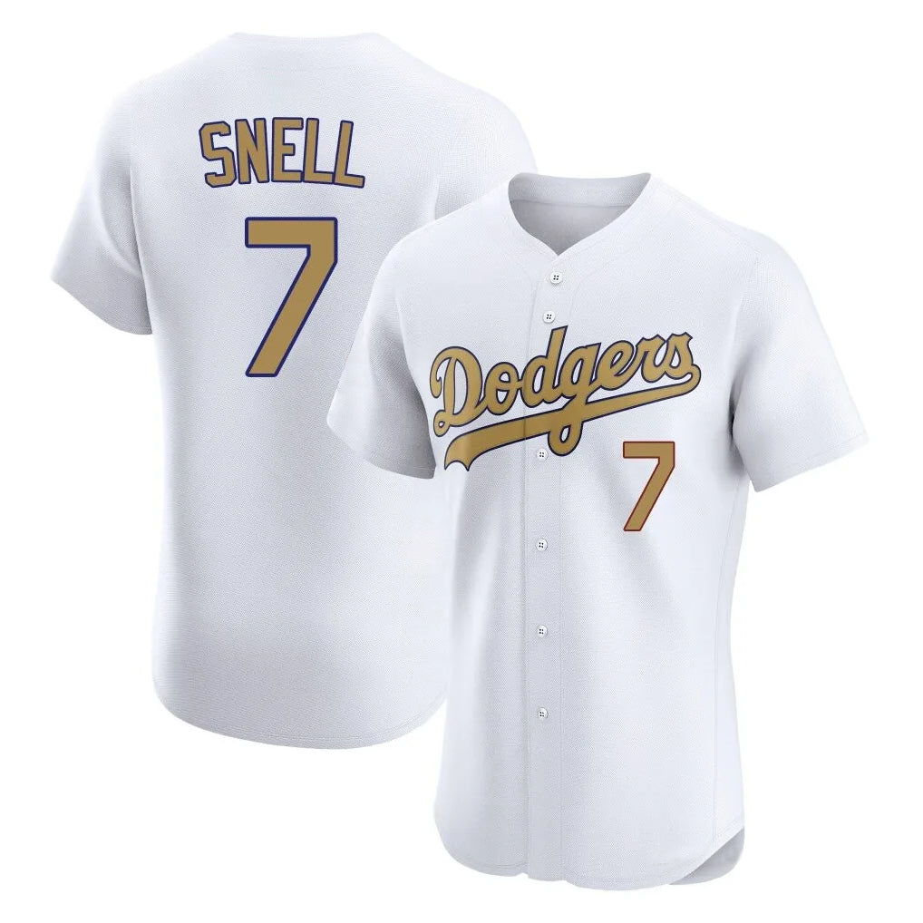 Jamed LA.Dodgers #7 Blake Snell Player Gold Limited Elite Home Stitched Jerseys