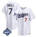 Jamed LA.Dodgers #7 Blake Snell Player Gold White 2026 Collection Stadium Limited World Series Meet Stitched Jerseys