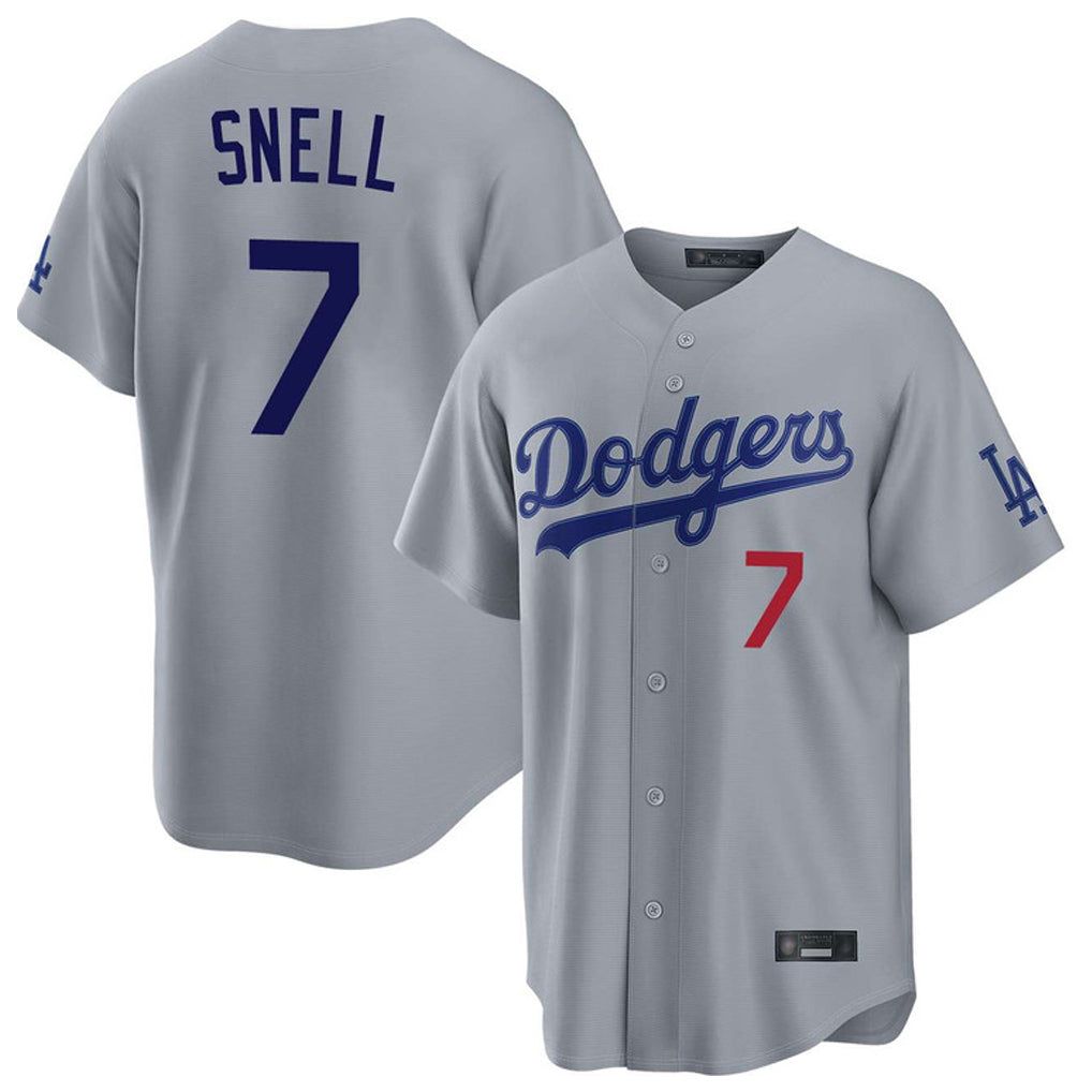 Jamed LA.Dodgers #7 Blake Snell Player Gray Game Home Stitched Jerseys