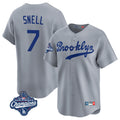 Jamed LA.Dodgers #7 Blake Snell Player Gray Game Limited World Series Meet Home Stitched Jerseys