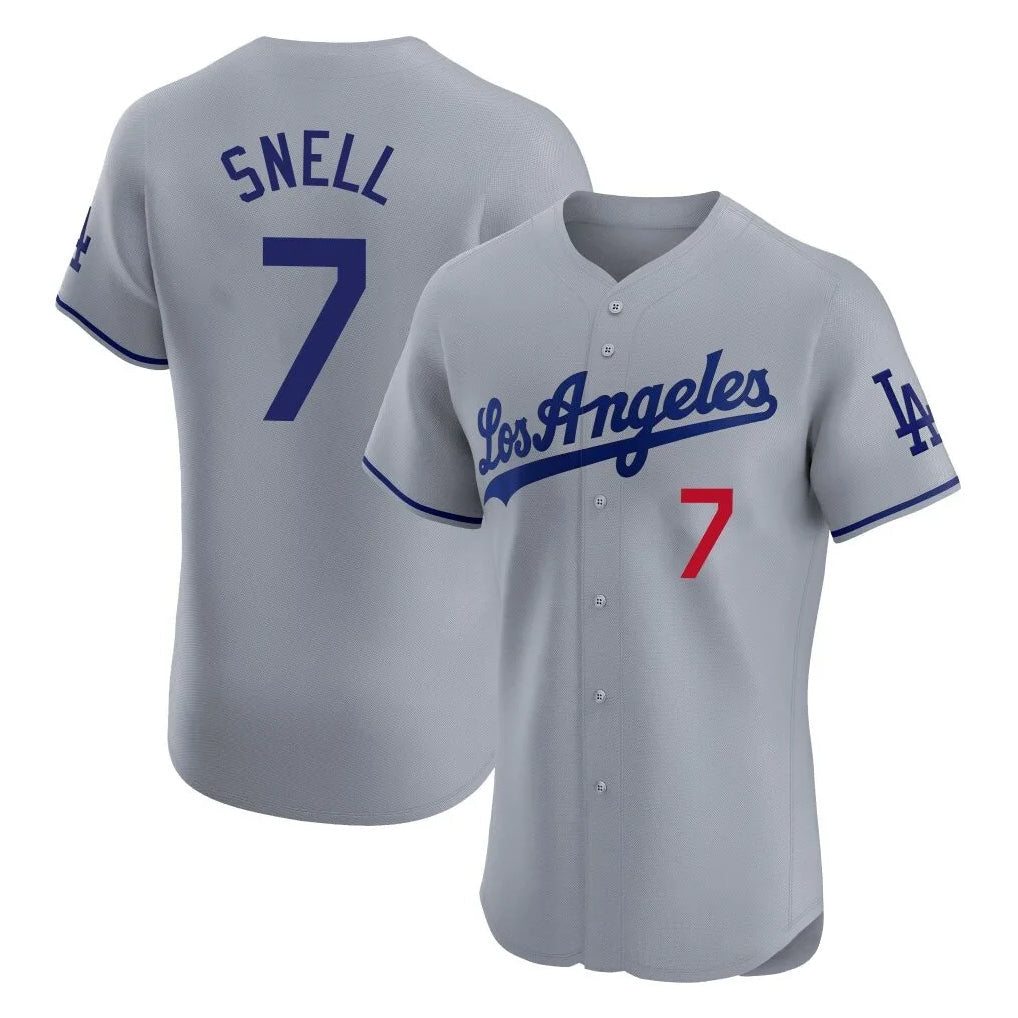 Jamed LA.Dodgers #7 Blake Snell Player Gray Limited Elite Home Stitched Jerseys