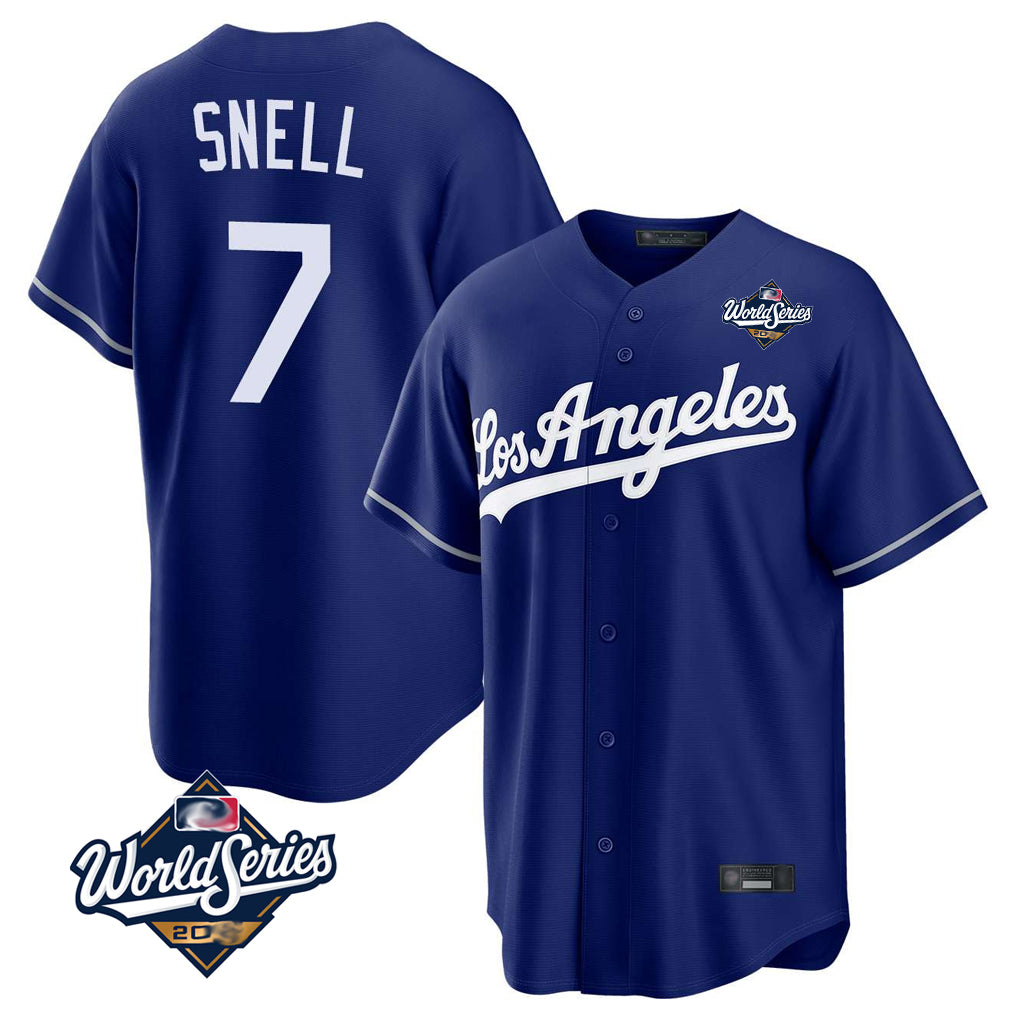 Jamed LA.Dodgers #7 Blake Snell Player Royal Game World Series Stitched Jerseys