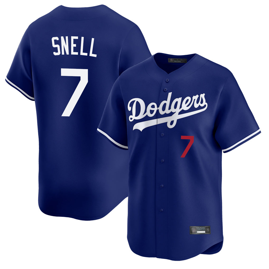 Jamed LA.Dodgers #7 Blake Snell Player Royal Limited Home Stitched Jerseys