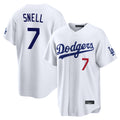 Jamed LA.Dodgers #7 Blake Snell Player White Game Home Stitched Jerseys