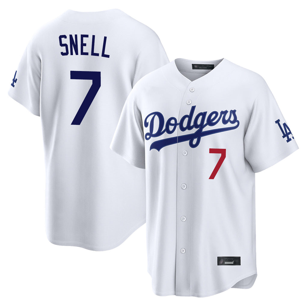 Jamed LA.Dodgers #7 Blake Snell Player White Game Home Stitched Jerseys