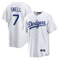 Jamed LA.Dodgers #7 Blake Snell Player White Game Stitched Jerseys