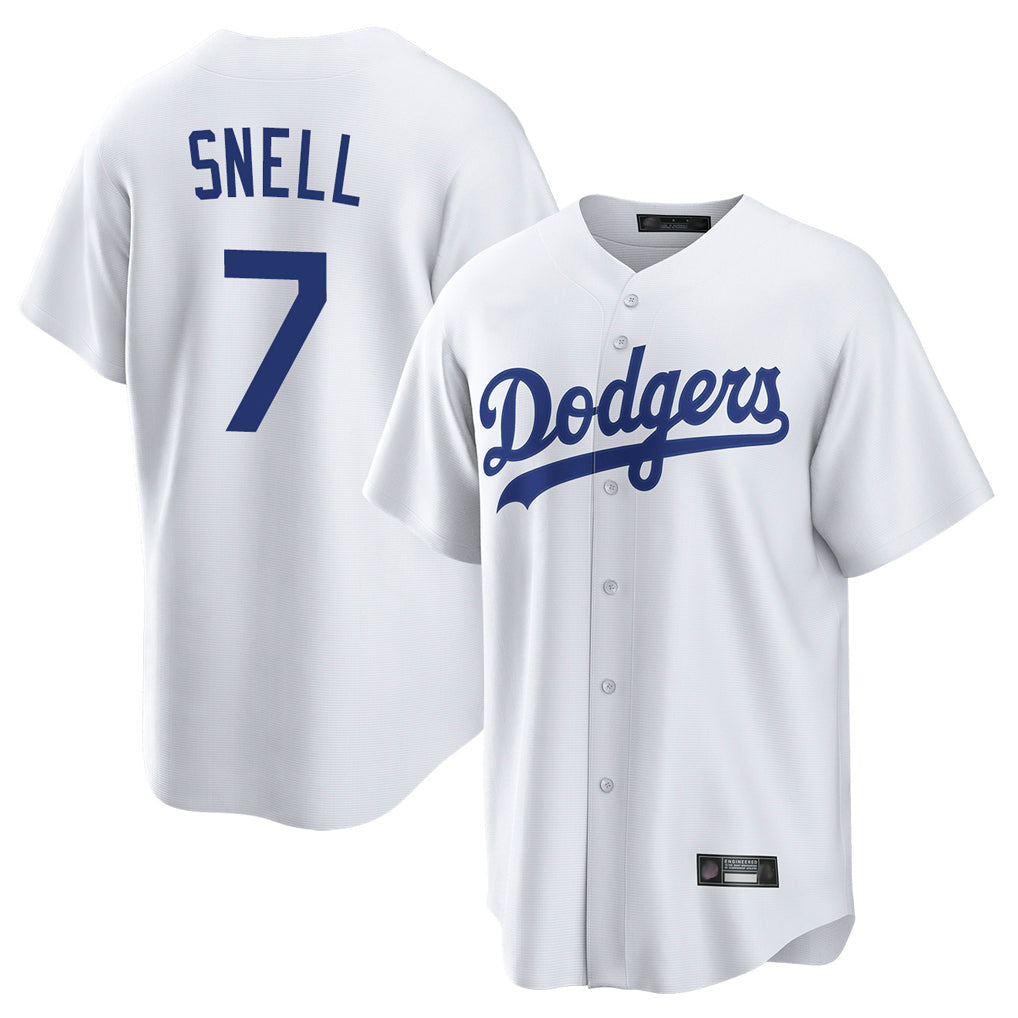 Jamed LA.Dodgers #7 Blake Snell Player White Game Stitched Jerseys