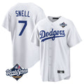 Jamed LA.Dodgers #7 Blake Snell Player White Game World Series Stitched Jerseys