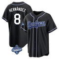 Jamed LA.Dodgers #8 Enrique Hern?¡ì?¨¦ndez Player Black World Series Meet Carbon Limited Home Stitched Jerseys