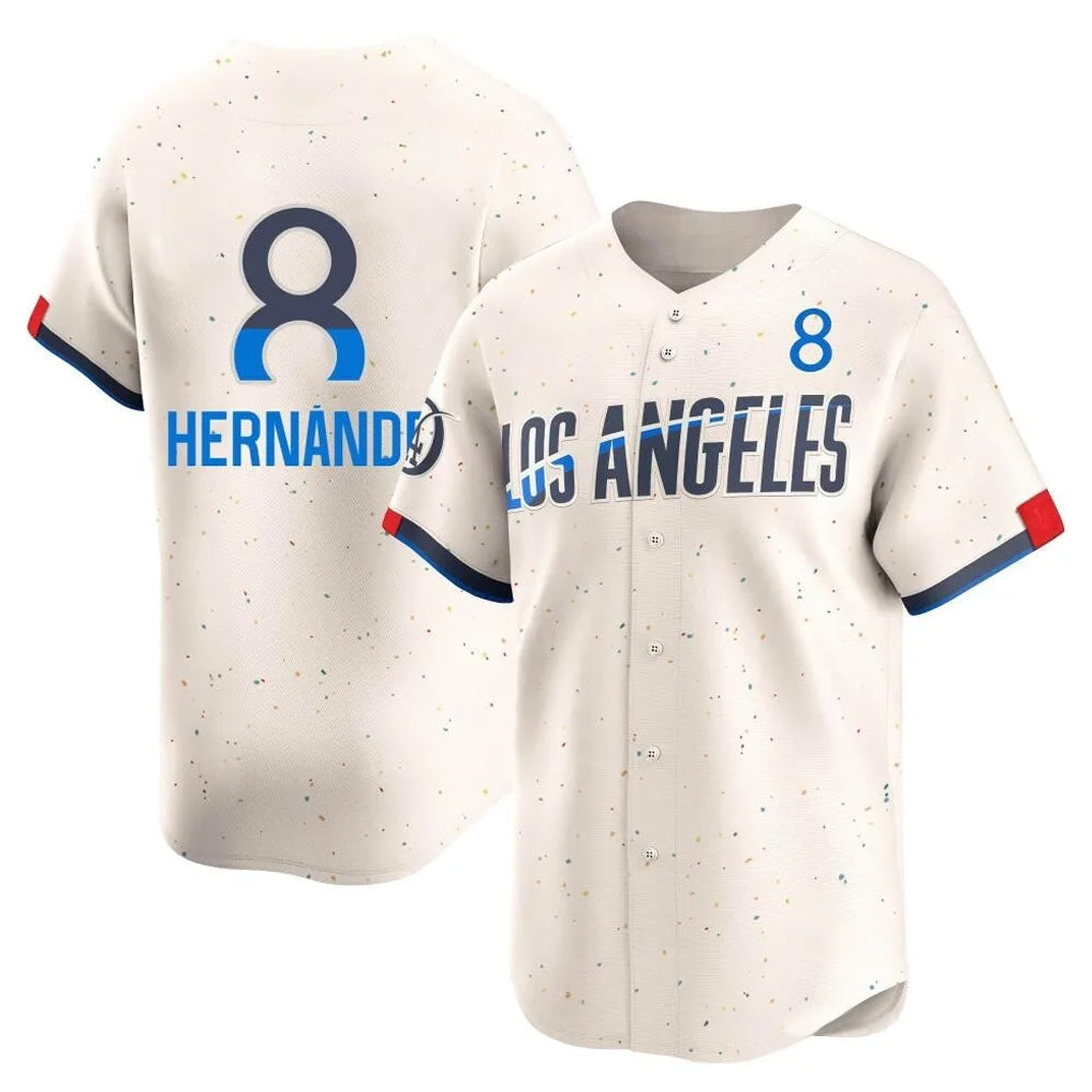 Jamed LA.Dodgers #8 Enrique Hern?¡ì?¨¦ndez Player Cream City Connect Limited Home Stitched Jerseys