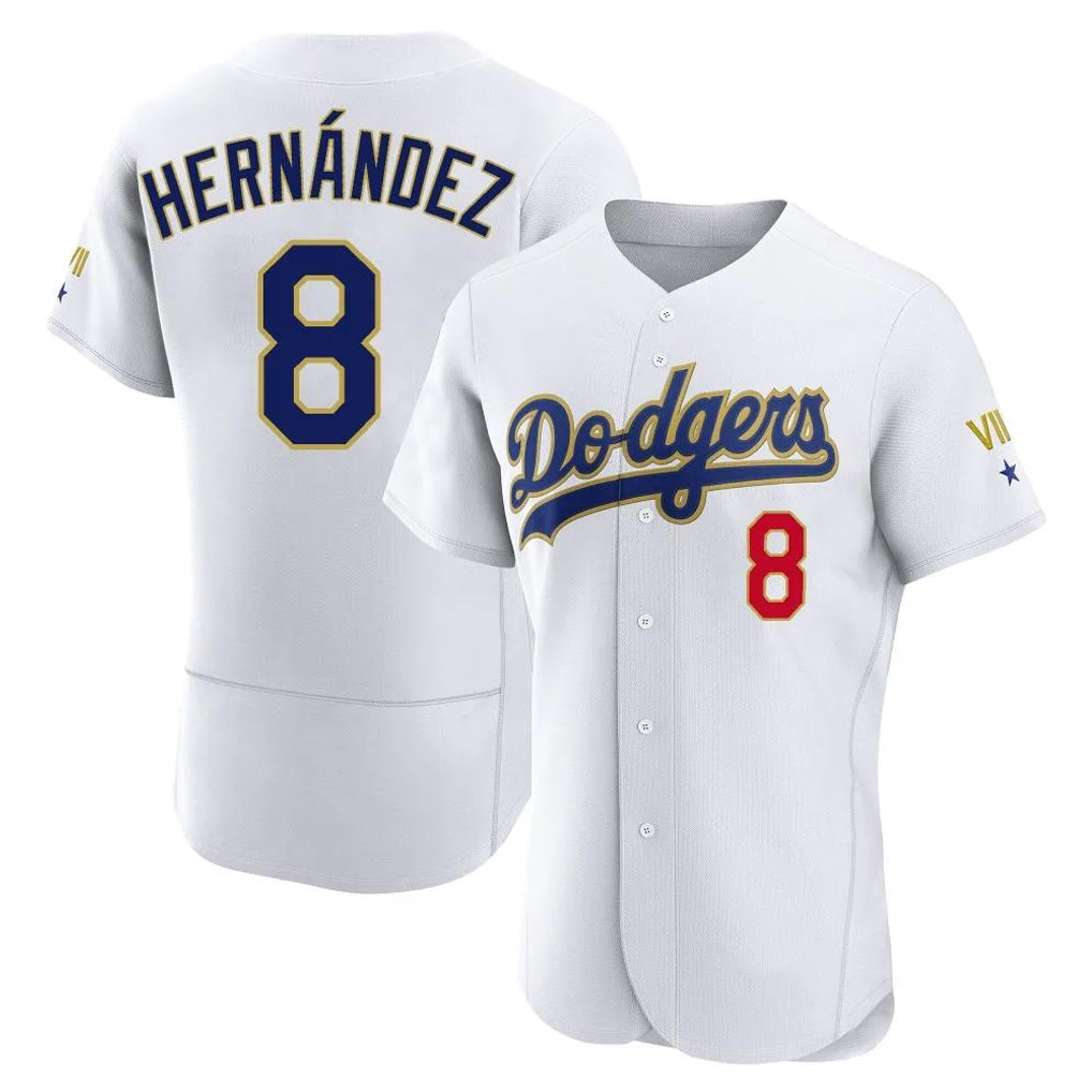 Jamed LA.Dodgers #8 Enrique Hern?¡ì?¨¦ndez Player Gold White 2026 Collection Stadium Limited Elite Stitched Jerseys