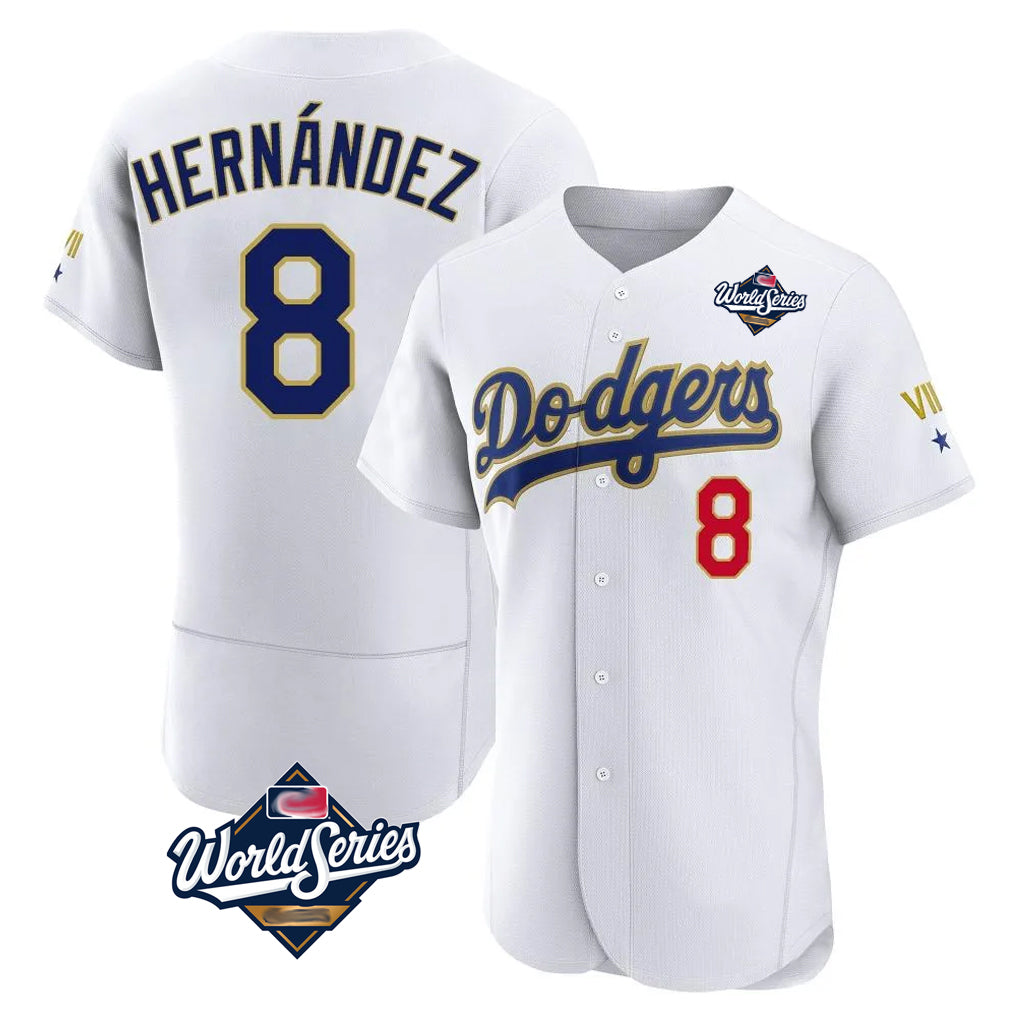 Jamed LA.Dodgers #8 Enrique Hern?¡ì?¨¦ndez Player Gold White World Series 2026 Collection Stadium Limited Elite Stitched Jerseys
