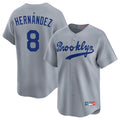 Jamed LA.Dodgers #8 Enrique Hern?¡ì?¨¦ndez Player Gray Game Limited Home Stitched Jerseys
