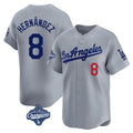 Jamed LA.Dodgers #8 Enrique Hern?¡ì?¨¦ndez Player Gray World Series Meet Limited Home Stitched Jerseys