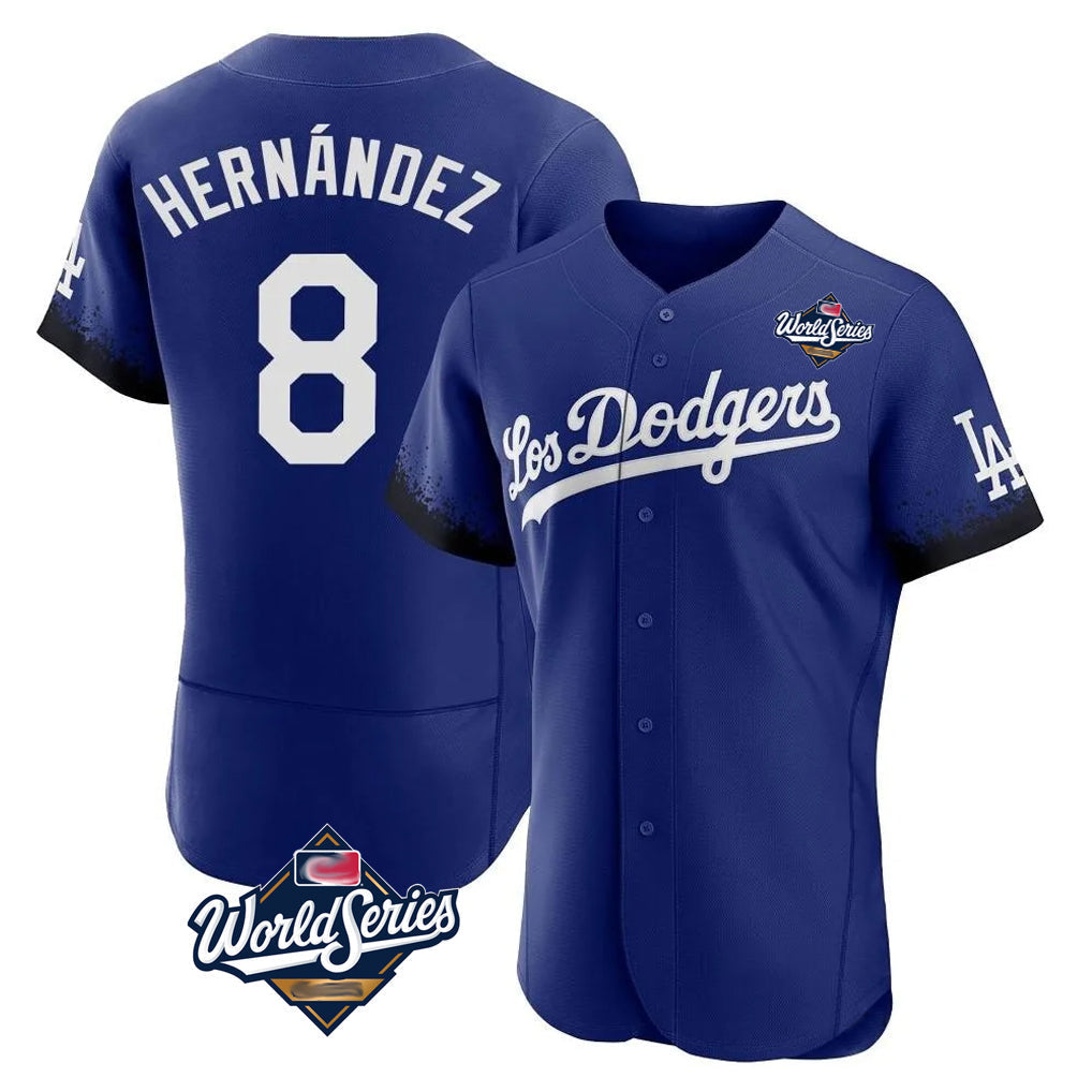 Jamed LA.Dodgers #8 Enrique Hern?¡ì?¨¦ndez Player Royal World Series City Connect Elite Home Stitched Jerseys
