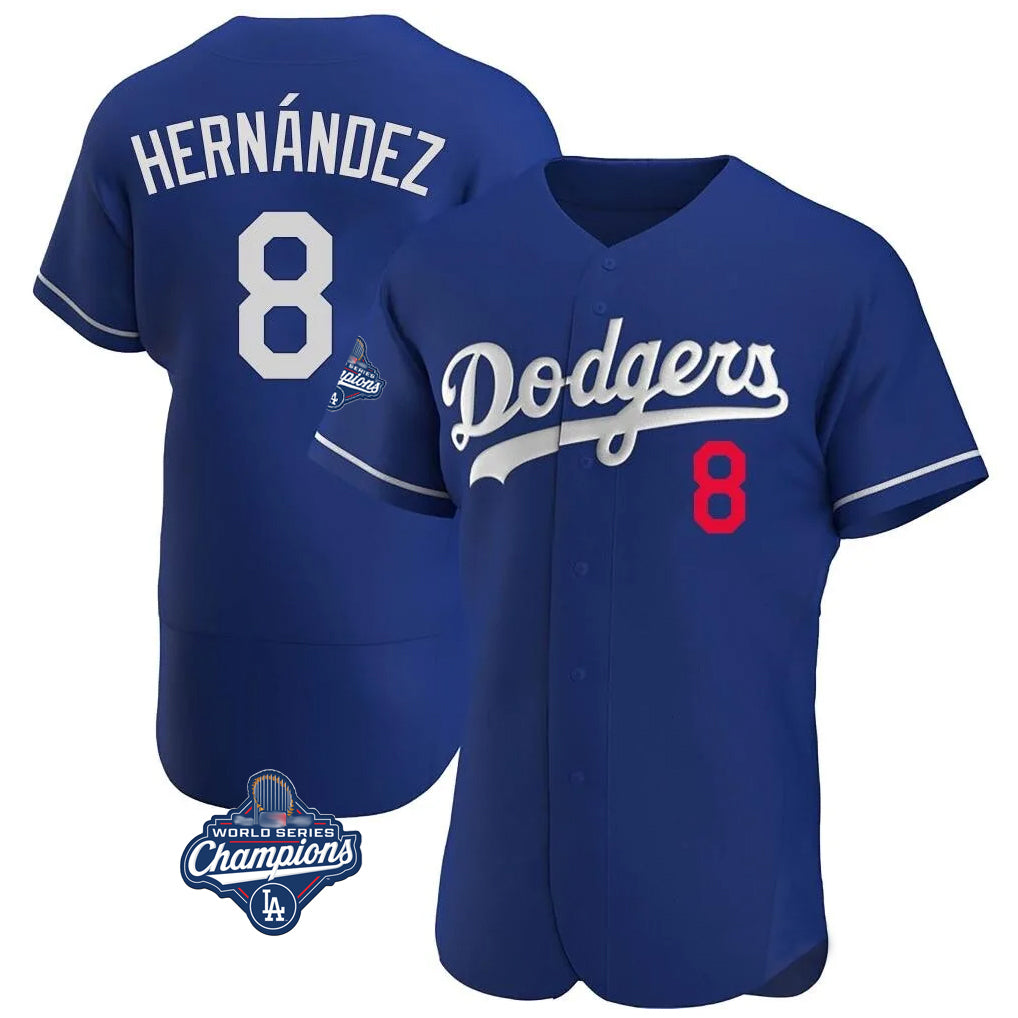 Jamed LA.Dodgers #8 Enrique Hern?¡ì?¨¦ndez Player Royal World Series Meet Limited Elite Home Stitched Jerseys