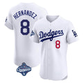 Jamed LA.Dodgers #8 Enrique Hern?¡ì?¨¦ndez Player White World Series Meet Limited Elite Home Stitched Jerseys