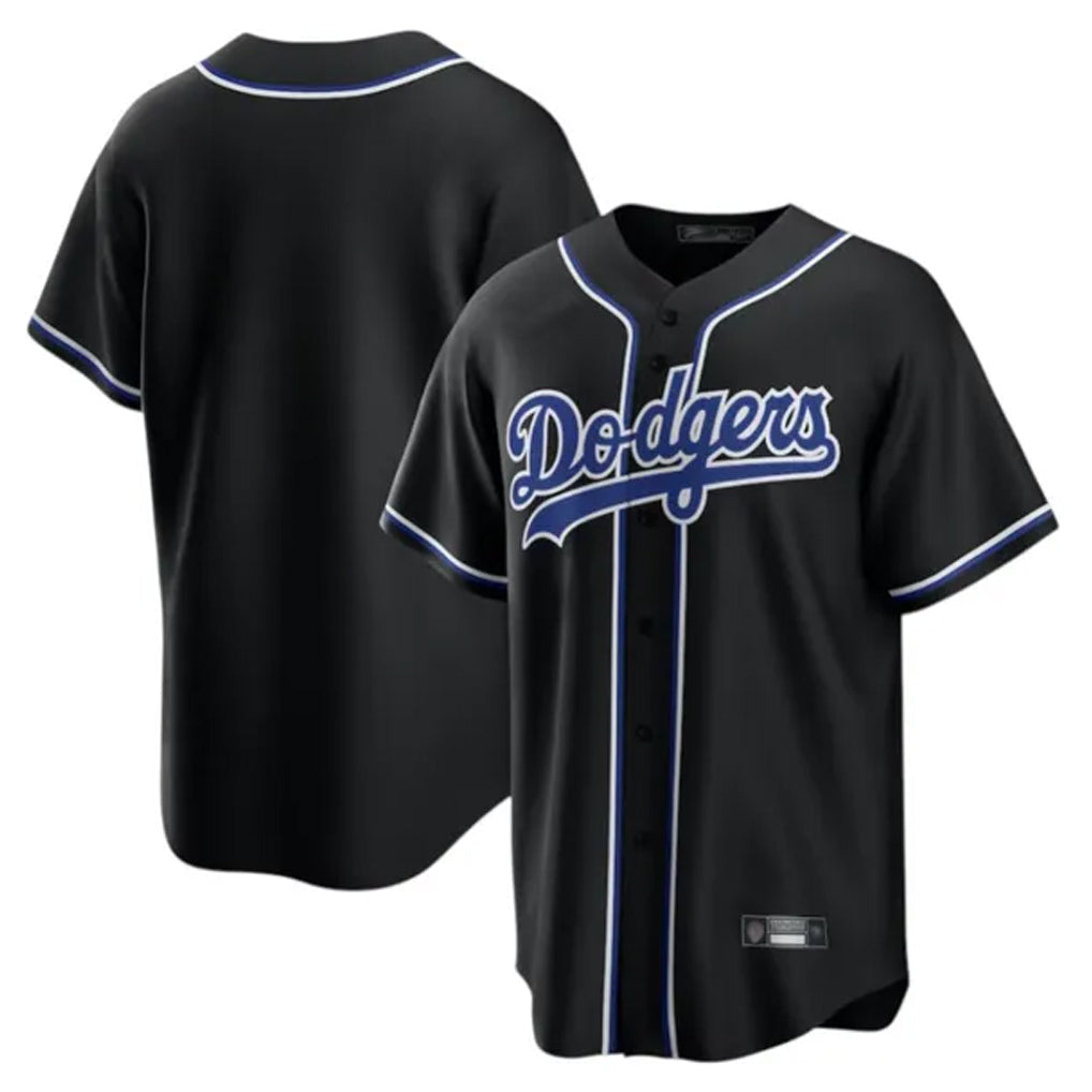 Jamed LA.Dodgers Blank Player Black Carbon Limited Home Stitched Jerseys