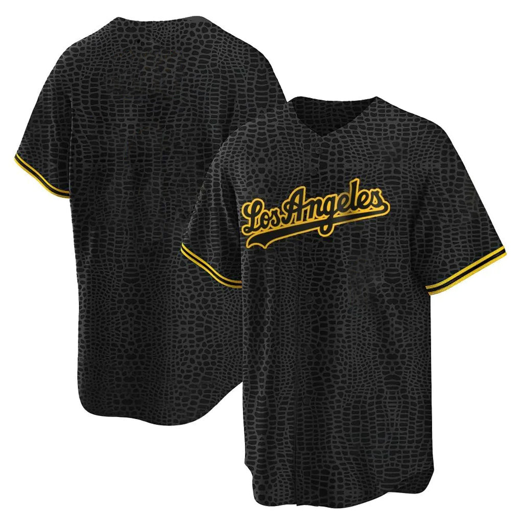 Jamed LA.Dodgers Blank Player Black Gold Limited Home Stitched Jerseys