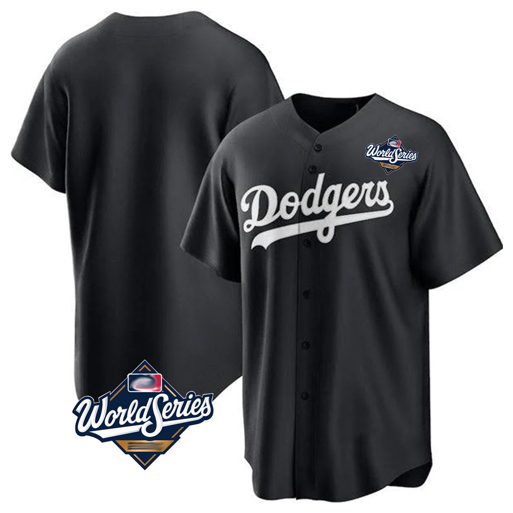 Jamed LA.Dodgers Blank Player Black Pitch Fashion World Series T-shirt Stitched Jerseys