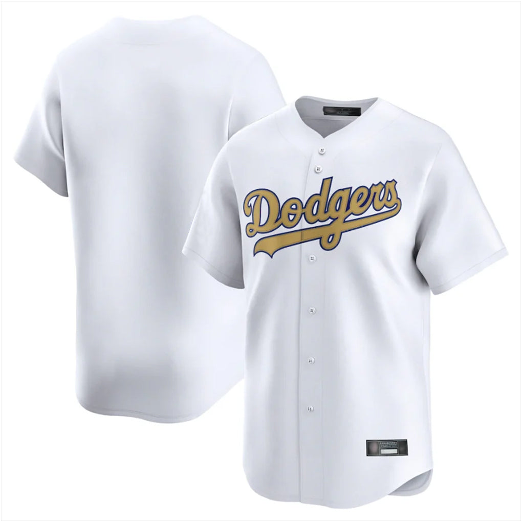 Jamed LA.Dodgers Blank Player Gold Collection Limited Home Stitched Jerseys