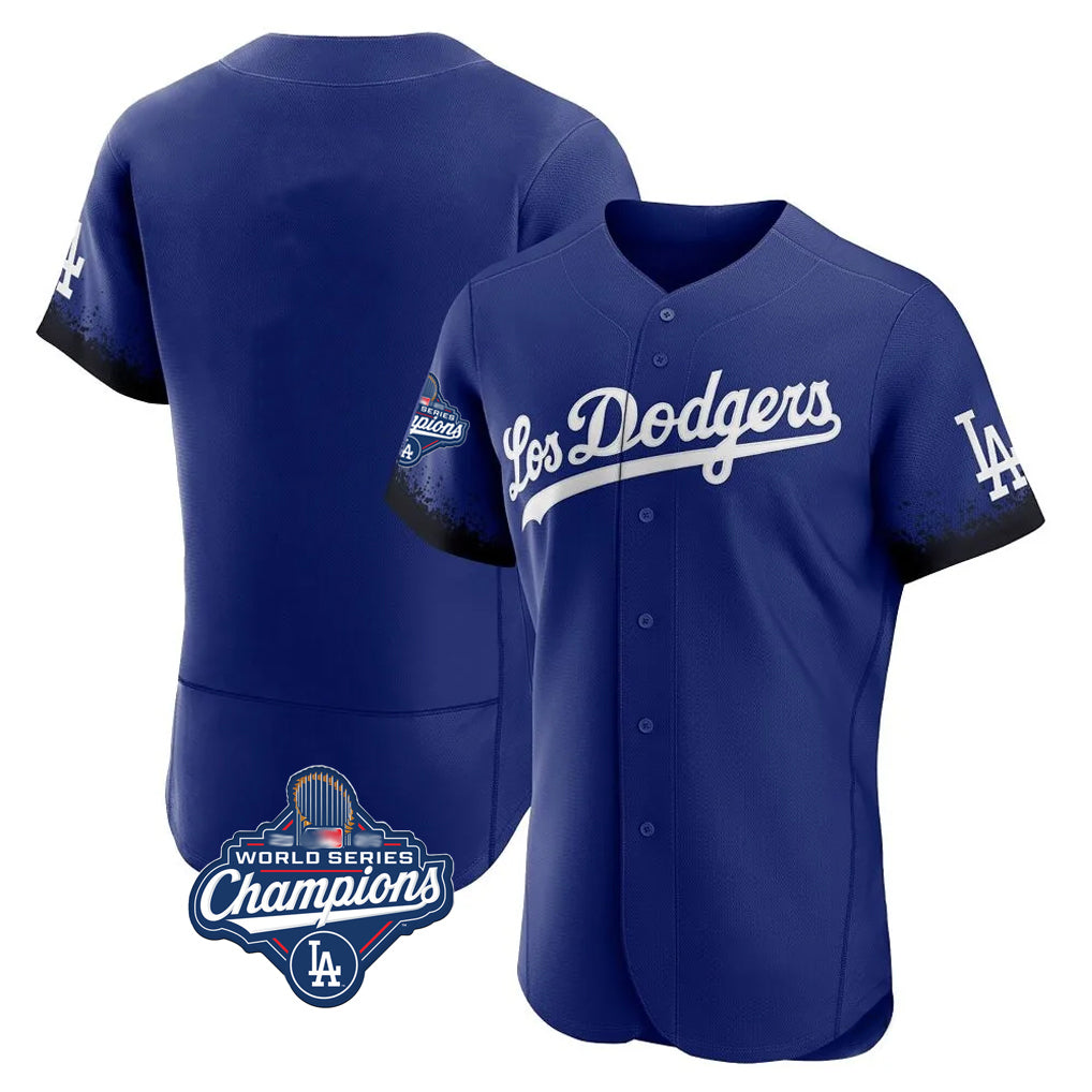 Jamed LA.Dodgers Blank Player Royal City Connect Elite Home World Series Meet Stitched Jerseys