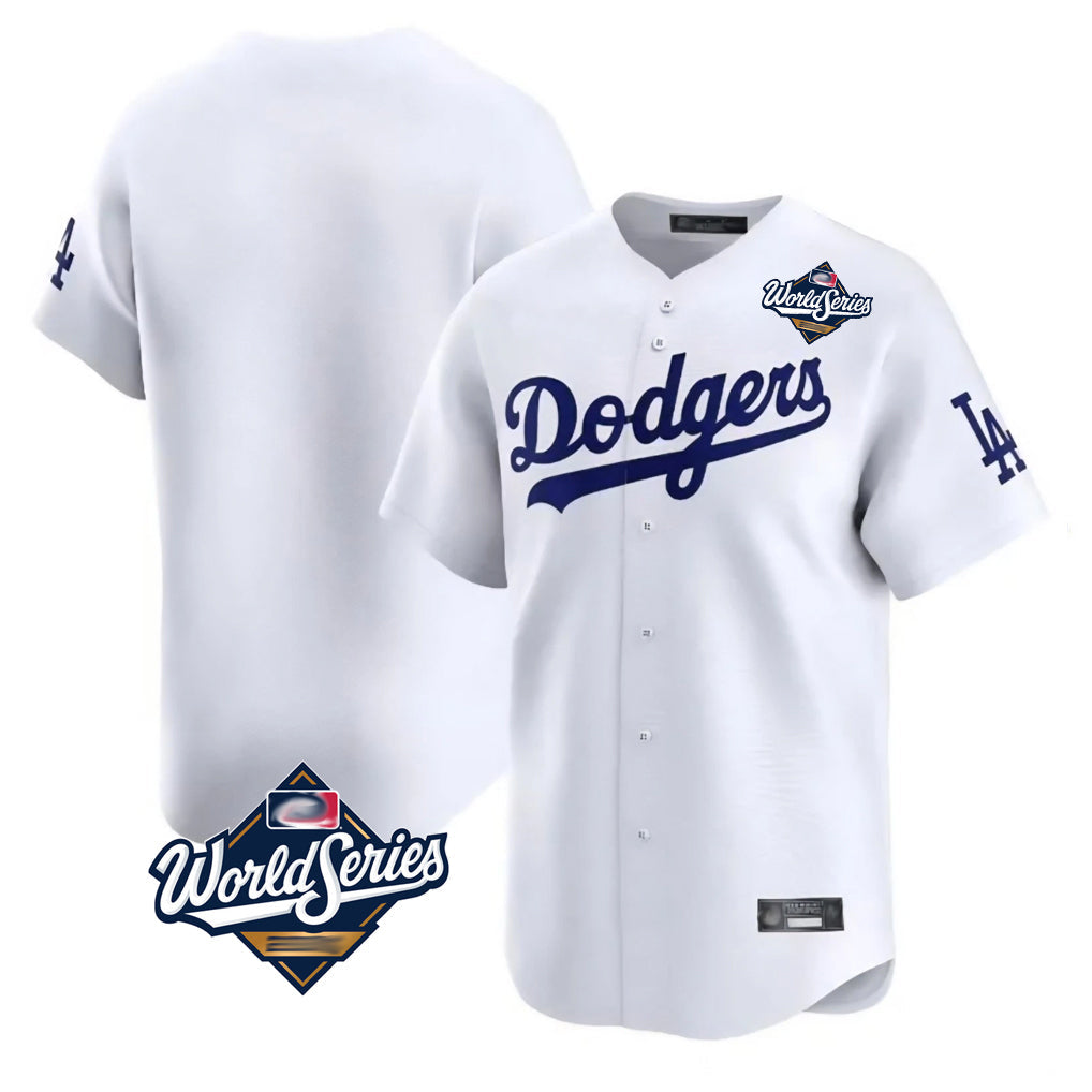 Jamed LA.Dodgers Blank Player White Limited Home World Series Stitched Jerseys