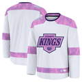 Jamed LA.Kings White 2024 Hockey Fights Cancer Practice Jerseys